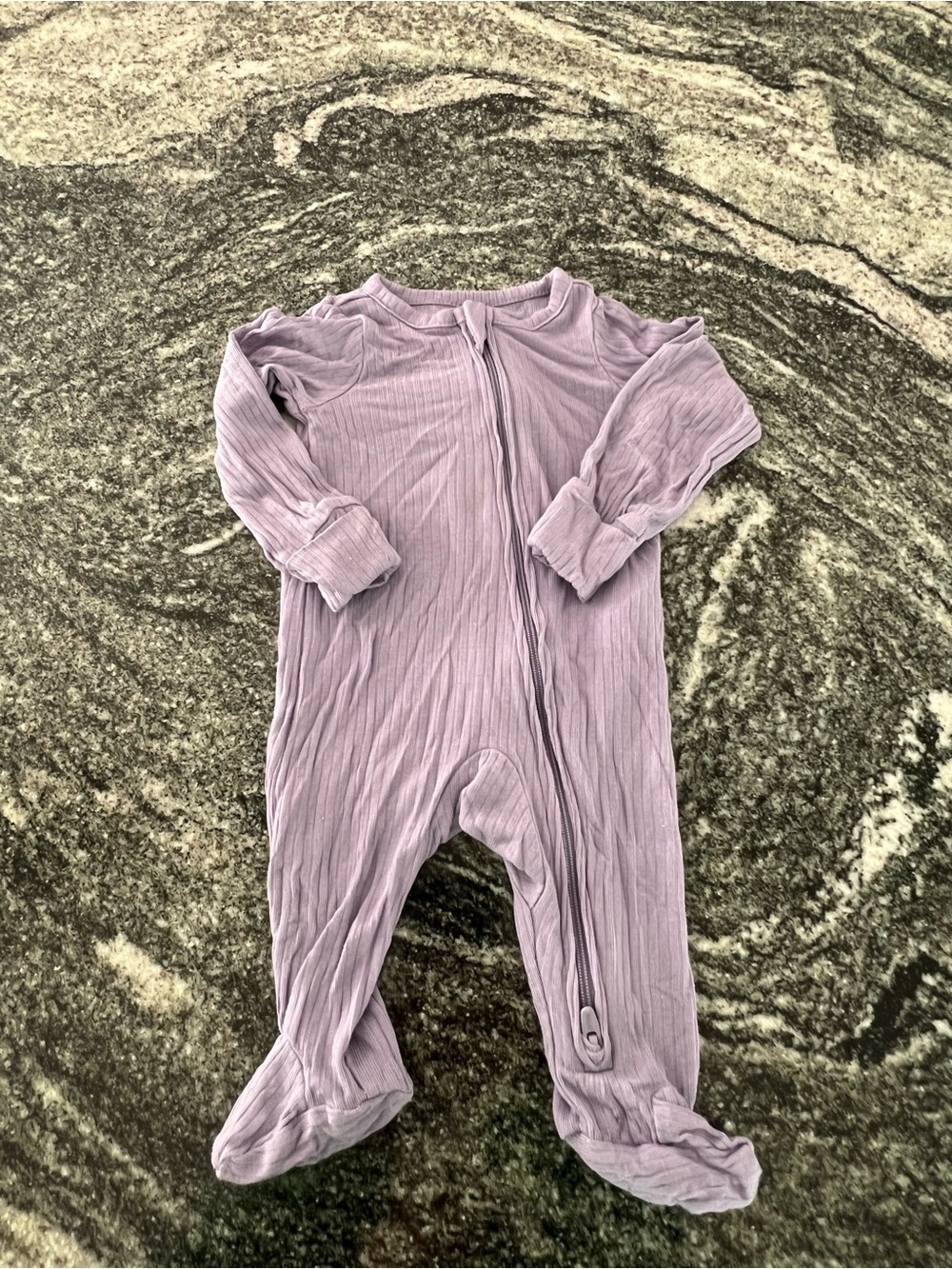 Carter's Lavender Ribbed Footed One-Piece Pajamas